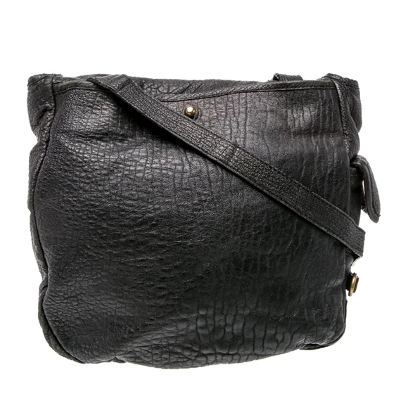 Yves Saint Laurent Textured Black Shoulder Bag with Gold Details - Picture 3 of 5
